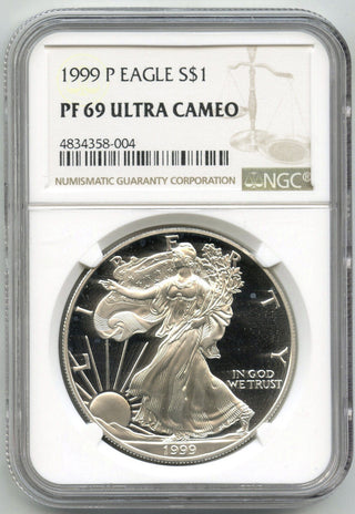 1999-P American Eagle 1 oz Proof Silver Dollar NGC PF69 Ultra Cameo - H737