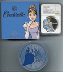 2024 Disney Princess Cinderella 1 Oz Silver NGC PF70 $2 Niue Coin OGP - JP871