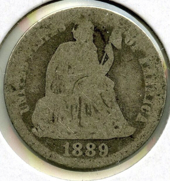 1889 Seated Liberty Silver Dime - Philadelphia Mint - J613