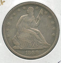 1868-S Silver Seated Liberty Half Dollar 50c San Francisco Mint - SS738