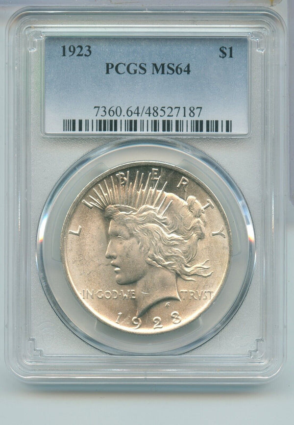 1923-P Silver Peace Dollar PCGS MS64 Philadelphia Mint - SR919