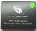 2013 5-Star Generals Unc Clad Half Dollar 5G6 Commemorative Coin US Mint J187