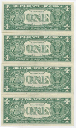 1957 One Dollar $1 Silver Certificate Set Of 4 Consecutive Notes Currency- SR796