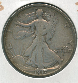 1917-D OBV Walking Liberty Silver Half Dollar 50c Denver Mint - SR562