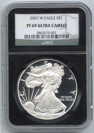 2007-W American Eagle Proof Silver Dollar NGC PF69 Ultra Cameo - West Point H741
