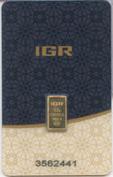 IGR 999 Fine Gold 1/2g Bar Assay Certificate Ingot Medal - KR32