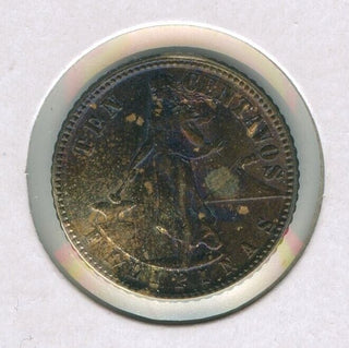 1945-D  Philippines .7500 Silver Coin 10 Centavos Toned Toning  - SS45