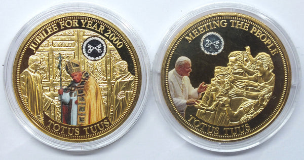 2014 Pope John Paul II Cook Islands 24k Gold-plated Coin Collection Set - J740