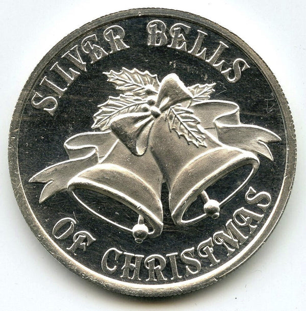 Bells of Christmas 999 Silver 1 oz Medal Round Holiday Art - K139