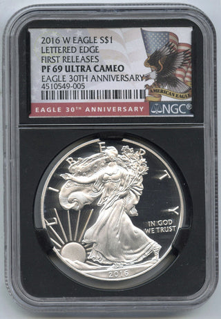 2016-W Proof Eagle Lettered Edge NGC PF69 Ultra Cameo First Release 30th - H743