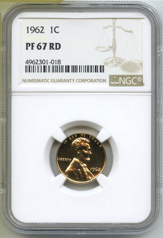 1962 Lincoln Proof Cent Penny NGC PF67 RD Certified - Philadelphia Mint - J489