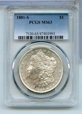 1881-S Morgan Silver Dollar PCGS MS63 San Francisco Mint - KR883