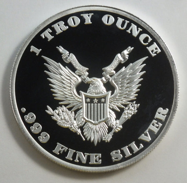 999 Silver 1 oz Colored Donald Trump Liberty  Justice Salute  Medal Round LH553