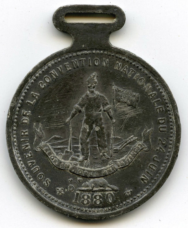 1880 Society Jean Baptiste National Convention Souvenir Fob Medal Round - K353