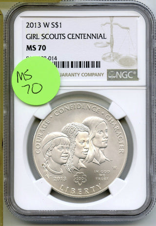 2013-W Girl Scouts Centennial Silver Dollar NGC MS70 Certified - West Point J406