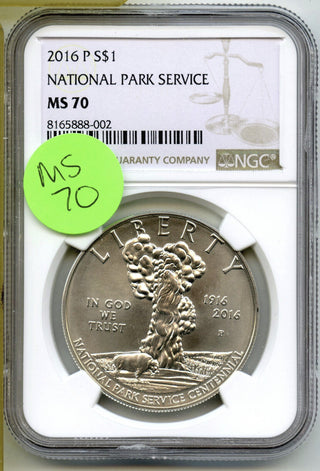 2016-P National Park Service Silver Dollar NGC MS70 Certified $1 Coin - J422