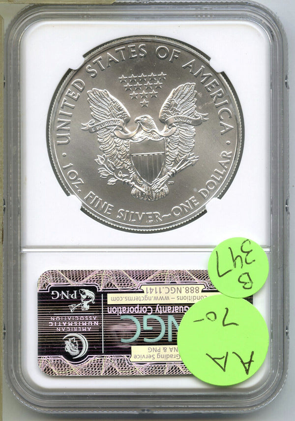 2014 American Eagle 1 oz Silver Dollar NGC MS 70 Certified $1 Bullion - B347