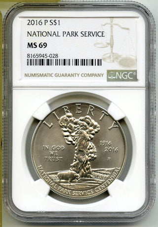 2016-P National Park Service Silver Dollar NGC MS69 Certified $1 Coin - J412