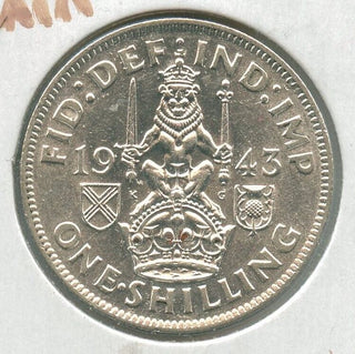 1943 Great Britain One Shilling Silver Coin - King George VI - SS63