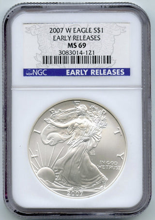 2007-W American Eagle 1 oz Silver Dollar NGC MS 69 Early Releases West Point K63