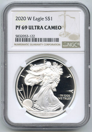 2020-W American Eagle 1 oz Proof Silver Dollar NGC PF69 Ultra Cameo - H745