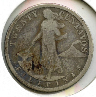 1918-S Philippines Silver Coin - 20 Centavos - Filipinas - J774