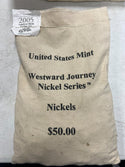 2005 Jefferson Nickel American Bison $50 D US Mint Bag 1000 Coins Sealed -SS177