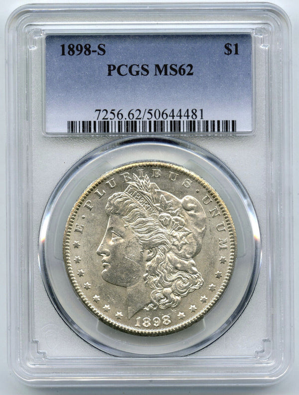 1898-S Morgan Silver Dollar PCGS MS62 Certified - San Francisco Mint - K372