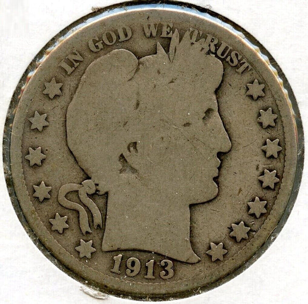 1913 Barber Silver Half Dollar - Philadelphia Mint - BR385
