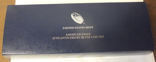 2011 American Eagle 1 oz Silver 25th Anniversary 5-Coin Set U.S. Mint - C509