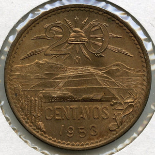 1953 Mexico Coin 20 Centavos - Estados Unidos Mexicanos - B983