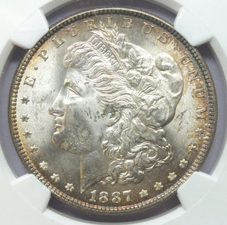 1887 Morgan Silver Dollar NGC MS 64 Certified Toning Toned - Philadelphia - J575