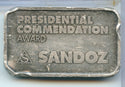 Sandoz Pharmaceutical Award 5 Troy Oz 999 Silver Albert Hofmann LSD- SS157