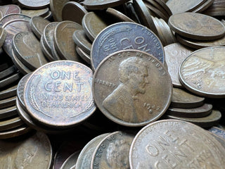 1940s-S Lincoln Wheat Cent Bag Lot of 500 Coins $5 Penny Cents Copper Bulk-SS27