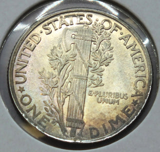 1942 Mercury Silver Dime - Philadelphia Mint - Toning Toned - J61