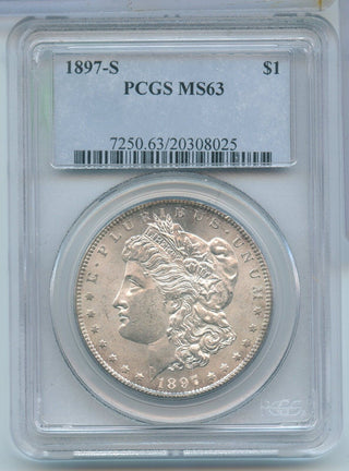 1897-S Morgan Silver Dollar $1 PCGS MS63 San Francisco Mint - SS208