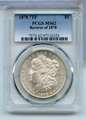 1878-P 7TF Morgan Silver Dollar PCGS MS62 REV of 78 Philadelphia Mint - KR881