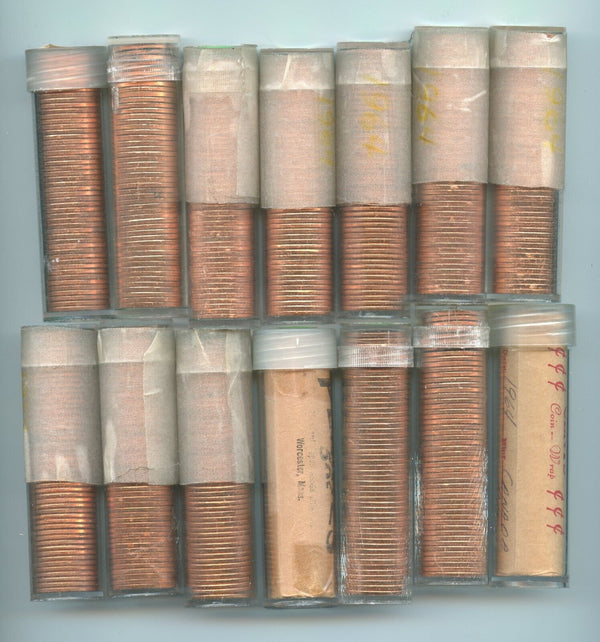 1964 Canada Lot Of 14 1 Cent Rolls Uncirculated 700 Coins - SR687