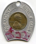 1960-D Lincoln Cent Penny Freemont Hotel Casino Las Vegas Good Luck Token - J628