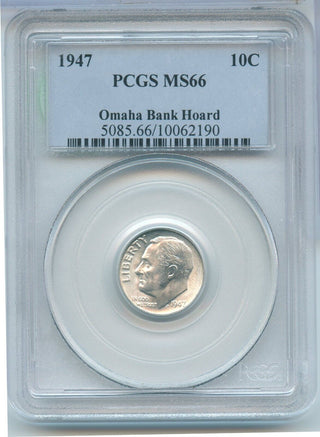 1947-P Roosevelt Silver Dime 10C PCGS MS66 Omaha Bank Hoard Philadelphia - SR76