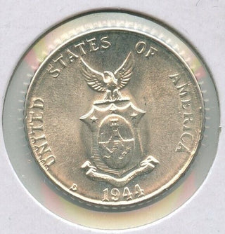 1944-D  Philippines .7500 Silver Coin 10 Centavos - SS70