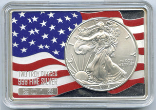 2018 American Eagle 1 oz Silver Dollar USA Patriot Ingot Bar Two Ounces - J568