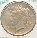 1921 Peace Silver Dollar $1 Philadelphia Mint - KR24