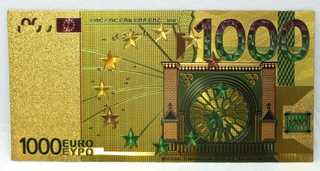 Euro European Union Novelty 24K Gold Foil Plated €1000 Note - GFN68