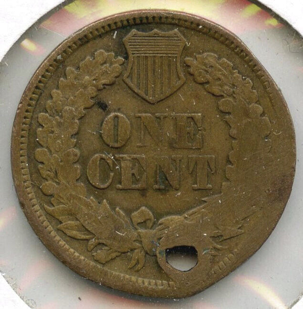 1866 Indian Head Cent Penny - Hole Coin - C208