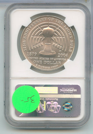 2004-PThomas Edison SIlver Commemorative Silver Dollar $1 NGC MS69  -KR817