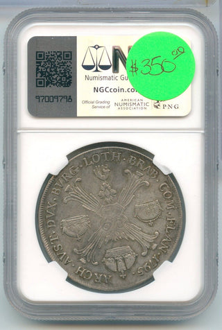 1795 Austria Netherland Silver 1 KronenThaler Dav-1180 NGC AU53 Franz II - SR444