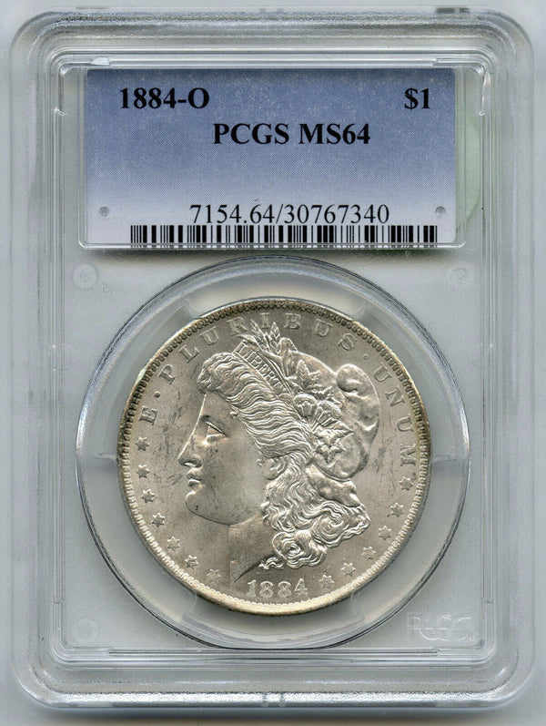 1884-O Morgan Silver Dollar PCGS MS 64 Certified - New Orleans Mint - E878