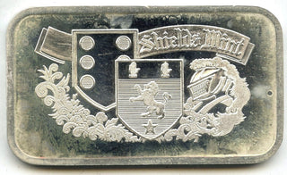 Shields Mint 999 Silver 1 oz Art Bar ingot Medal Vintage ounce Bullion - H801