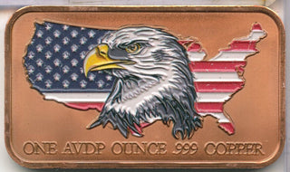 (20) Donald Trump Flying On Eagle MTRushmore America 1oz Copper Bar Colored Roll